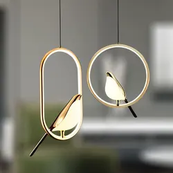 Magpie Bird LED Cord Pendant Lamps for Bedside Bedroom Indoor Chandelier Hanging Lamps Decor for Living Room Restaurant Lighting