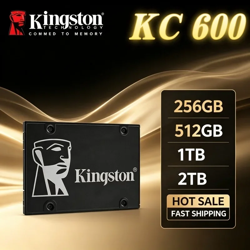 2TB Kingston KC600 SATA3 SSD 2.5" Internal Solid State Disk Max 550MB/s Read Shock Resistant Quiet Hard Drive For PC Upgrade