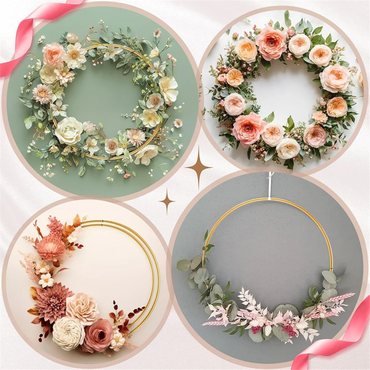 

NEW 100 Pcs Metal Rings for Crafts for DIY Crafts Macrame Dream Catcher Supplies Gold Hoops Wedding Table Decor Wall Hanging