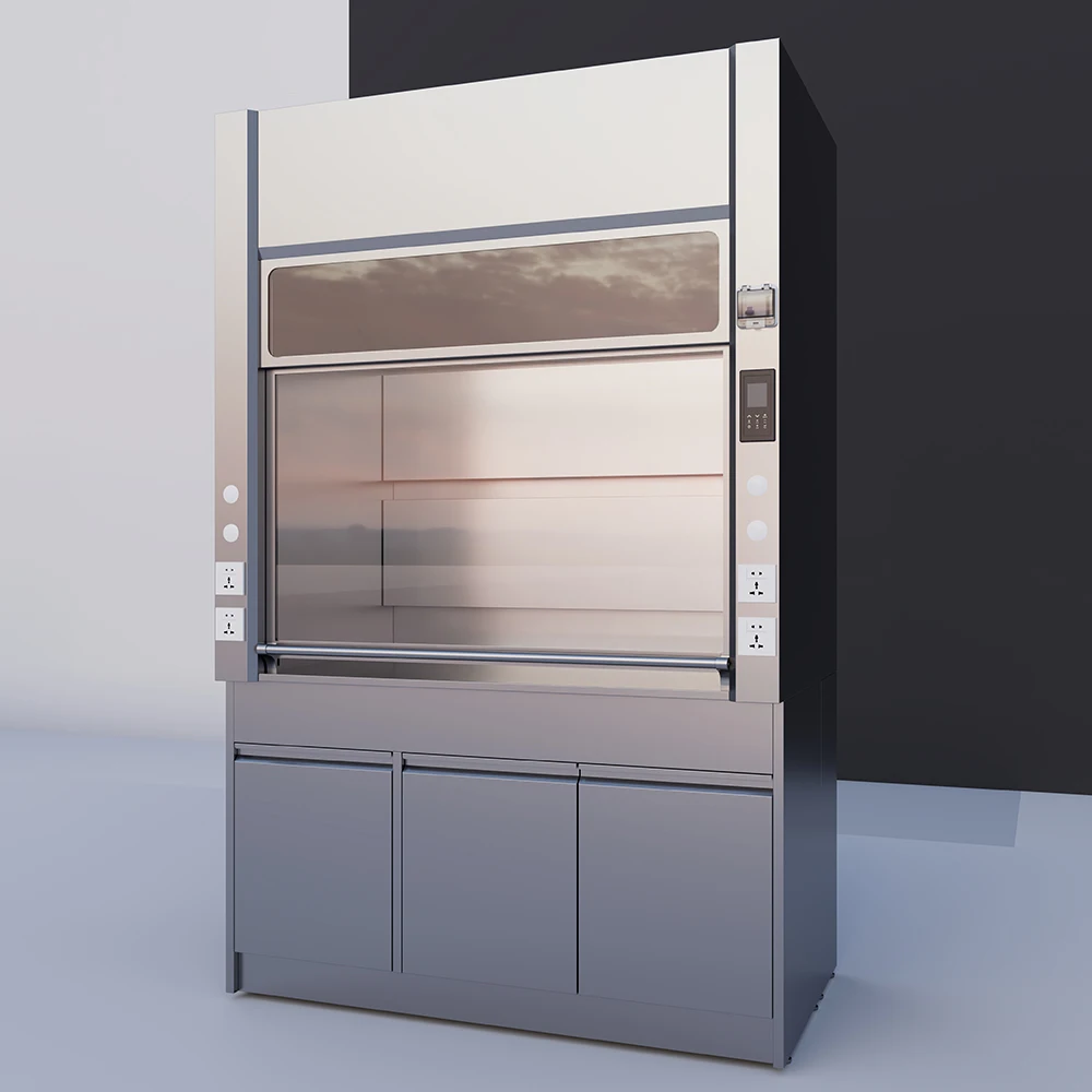 Factory Acid Resistant Stainless Steel Material Laboratory Equipment Fume Hood with Cabinets and Exhaust Fans