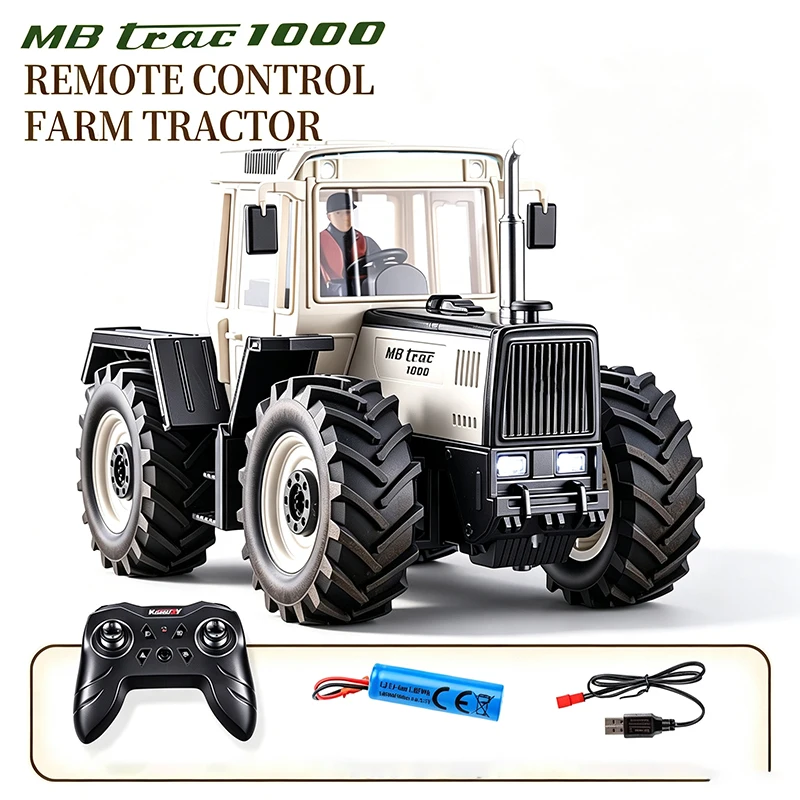 1/24 Alloy RC Tractor Mb-Trac 1000 2.4G Simulation Farm Vehicle 10 Channel Automatic Demonstration Electric Toy Birthday Gift