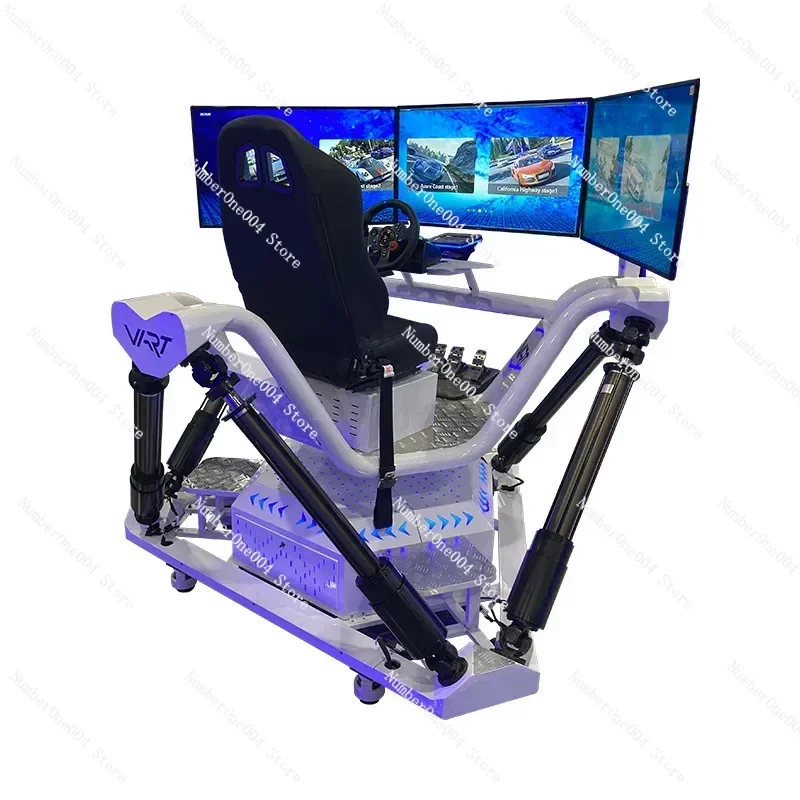 six-axis three-screen racing machine, video game city large game console, car driving simulation somatosensory game VR all-in-on