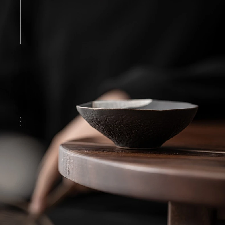 80ml Xianglong Cup Japanese-style Handmade Black Stoneware Teacup Tea Bowl Small Master Cup Single Tea Cup KungFu TeaSet Teaware