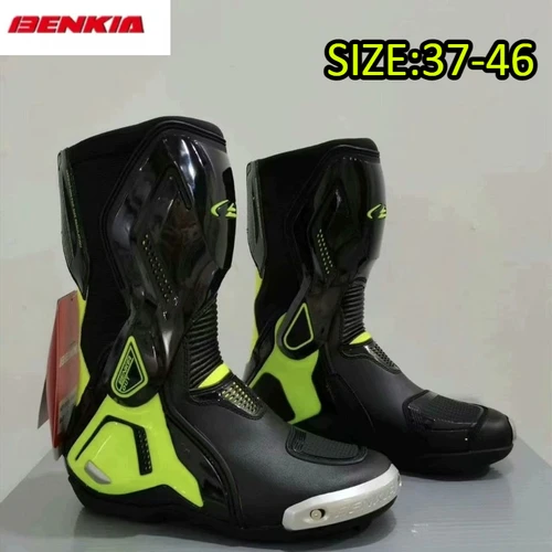 Botas de moto BENKIA con certificación CE, botas profesionales para montar en pista, zapatos todoterreno anticolisión para carreras de verano