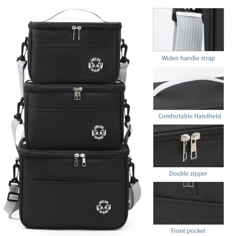 New Portable Lunch Bag Food Thermal Box Waterproof Office Cooler Lunchbox With Shoulder Strap Insulated Case Picnic Box