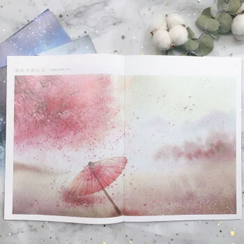 Watercolor Freehand Brushwork Tutorial Book: in The Rain Freehand Landscape Watercolor Picture Book for Zero Basis Learners