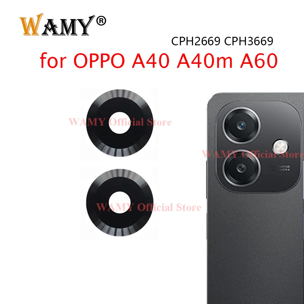 WAMY Rear Back Camera Glass Lens Replacement for OPPO A40 A40m A60 with Sticker
