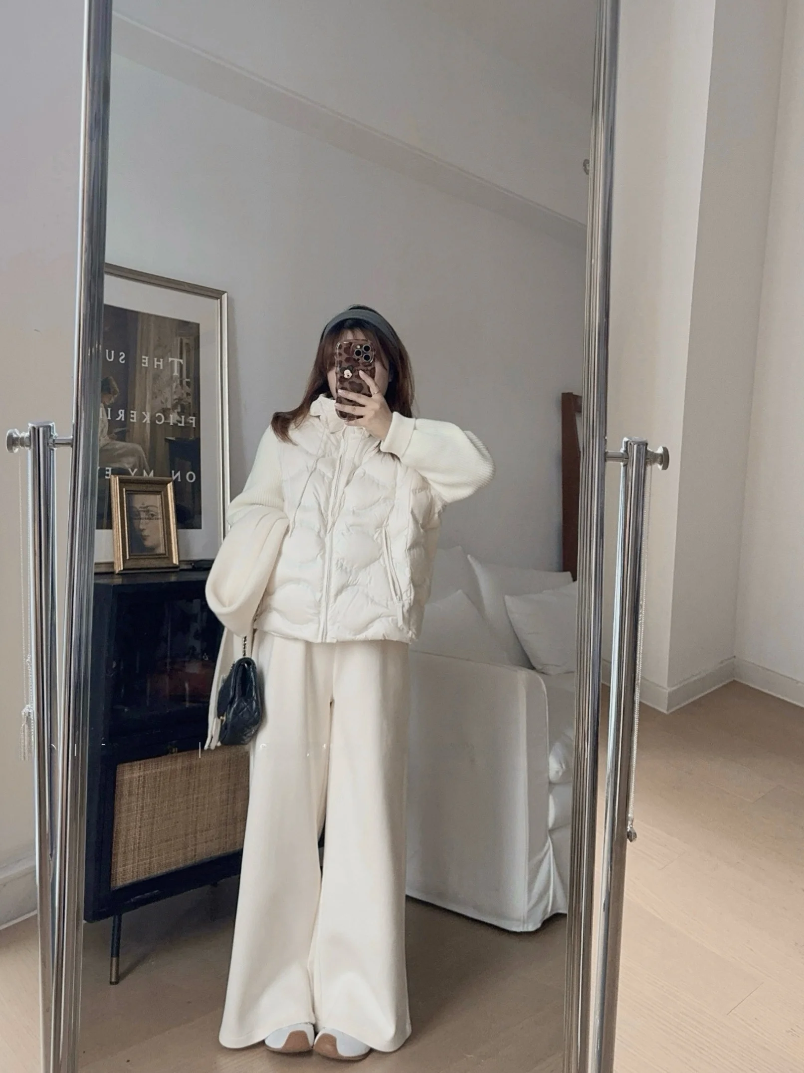 

Теплое женское зимнее пальто Thi ort Du down Jaet, верхняя одежда с хлебом, свободное белое пальто Du Feather, теплое