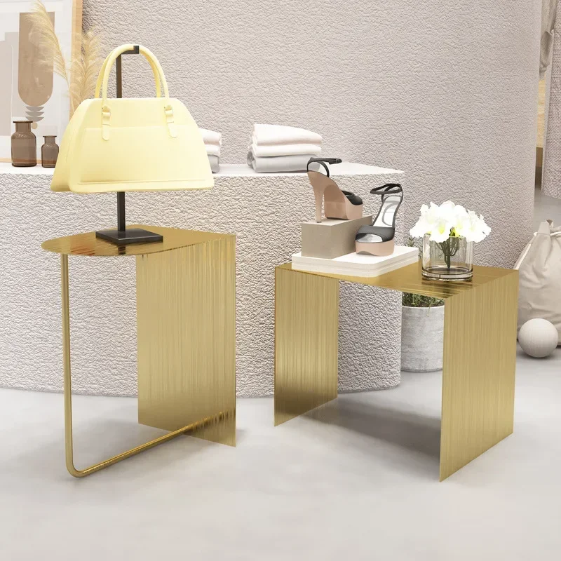 Clothing store stainless steel titanium Nakajima display stand, shoe and bag product storage water table
