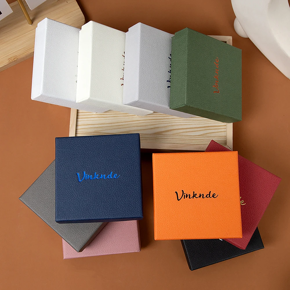 مخصص شخصية البرتقال ليتشي نمط ورقة صندوق مجوهرات الذهب الفضة شعار ختم ل قلادة سوار حلقة التعبئة والتغليف هدية مربع