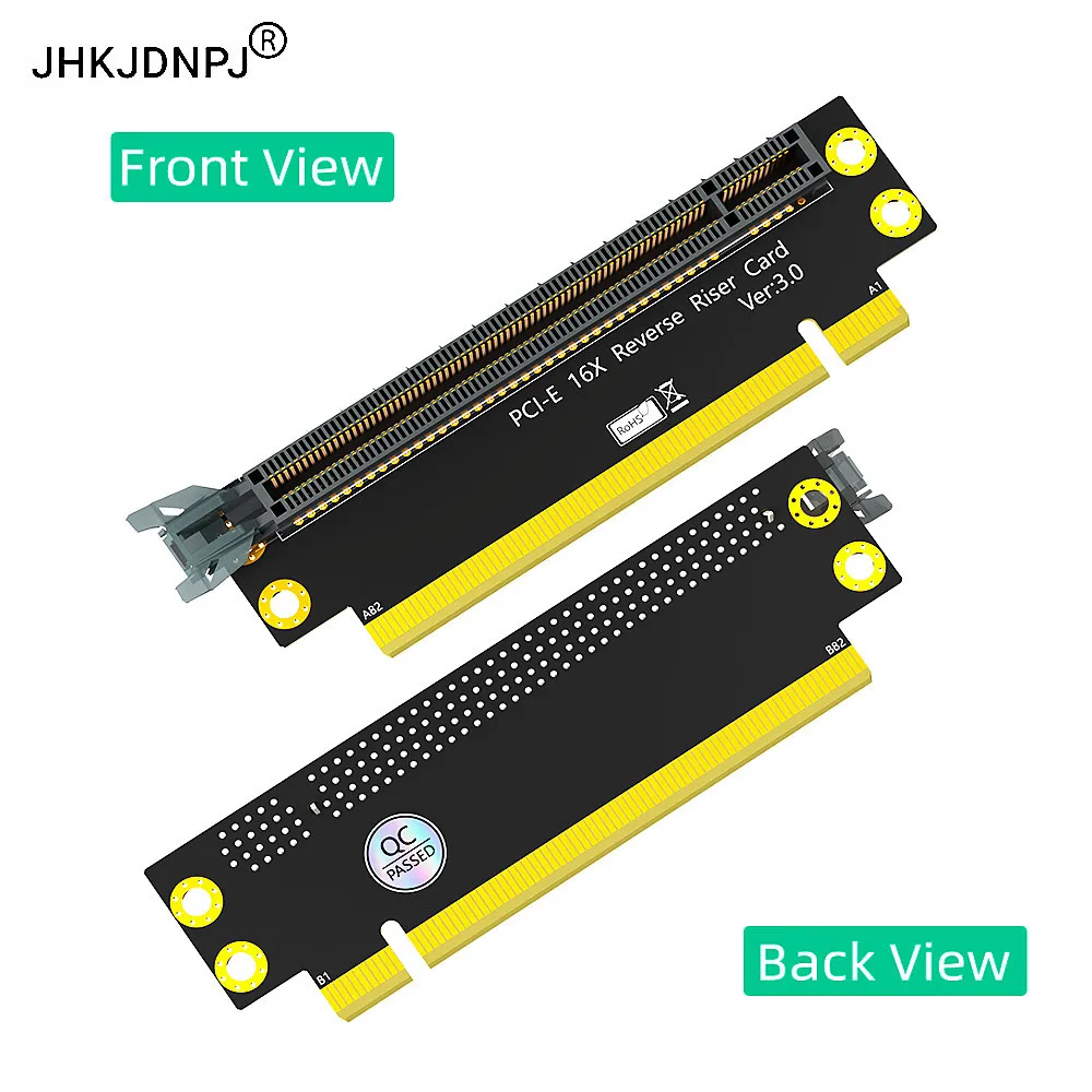 PCI-e 16X 3.0 90 Degree Reverse Male to Female Riser Card For 2U Server (Installation Direction towards CPU)