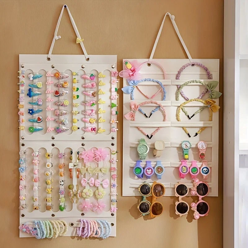 

1PC Wall-Mounted Hair Accessories Organizer - Hanging Storage Holder for Hair Clips, Bows,Glasses, Multi-Purpose Space-Saving H