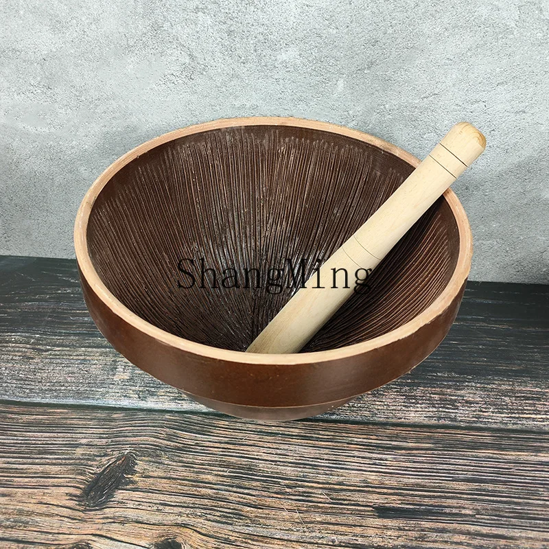 

XH old-fashioned earthen pottery ring bowl household extra large tea bowl restaurant ring chili ring bowl preserved