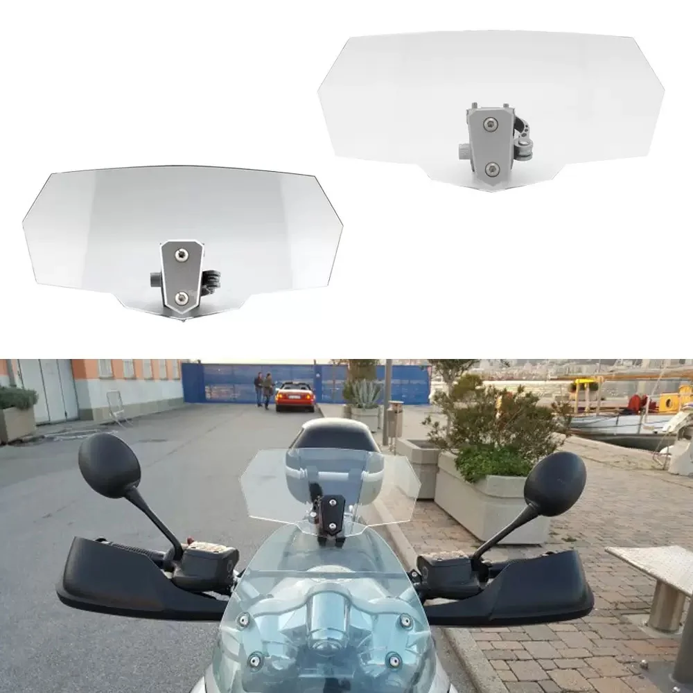 

Universal Motorcycle Windshield Adjustable Wind Deflector Clip On Windsreen Extension Spoiler Wind Air Deflector