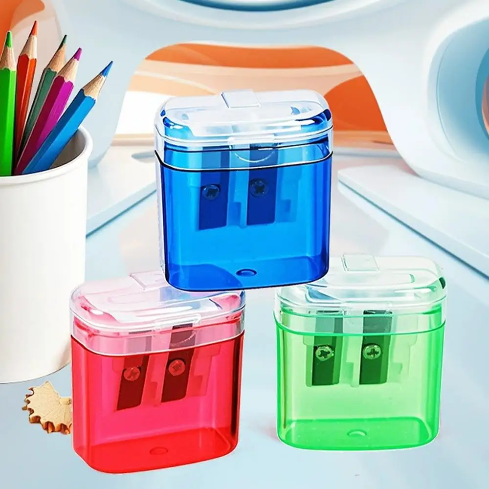 Handheld Pencil Sharpener Plastic Lid Pencil Sharpener Compact Pencil Sharpener Vibrant For Students Home Backpack S7H6