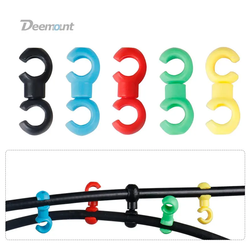 Bicycle Brake Shift Line Hose Guide S-Shaped Clips for Bike Cross Cable Tidy Ties Buckle Holder C Hooks Multi Colors 10PCS