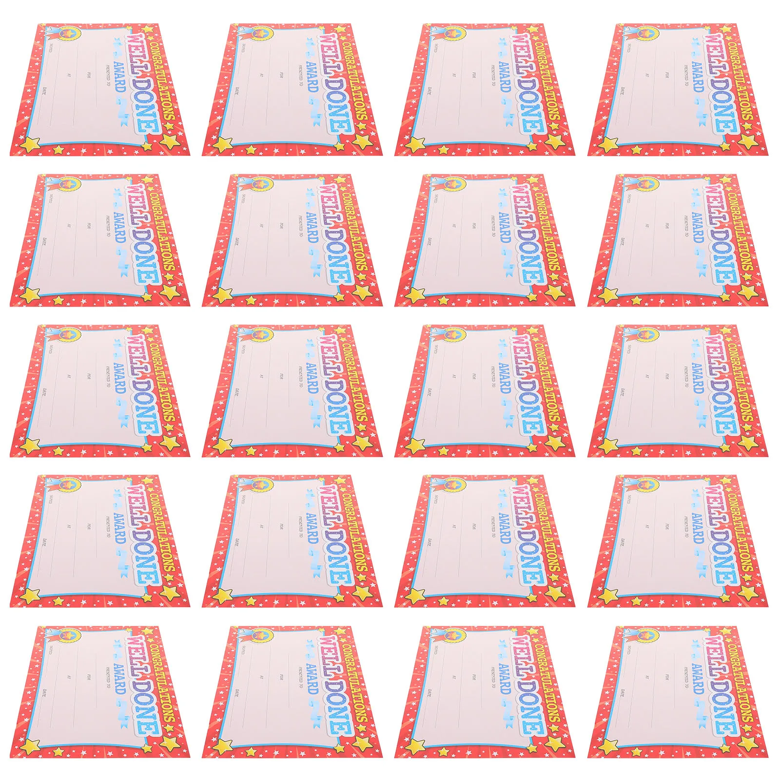 

20pcs Motivational Award Certificates For Colorful Cartoon-Themed Student Recognition Rewards Classroom Teaching Supplies