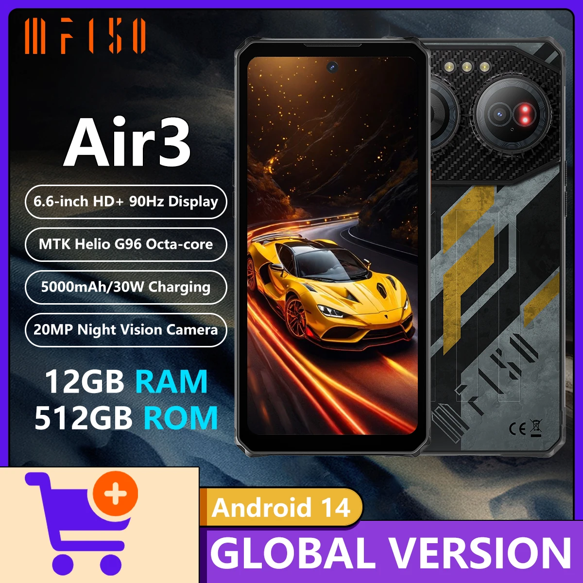 IIIF150 Air 3 Ultra-thin Rugged Phone 6.6-Inch 90Hz Screen 100MP Main Camera 12GB 512GB 5500mAh 30W Charging Android 14
