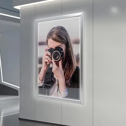 27x40 Inch LED Poster Frame, Slim Snap Aluminum Alloy LED Light Box Wall Mounted Advertising Picture Frame Display LED view 2