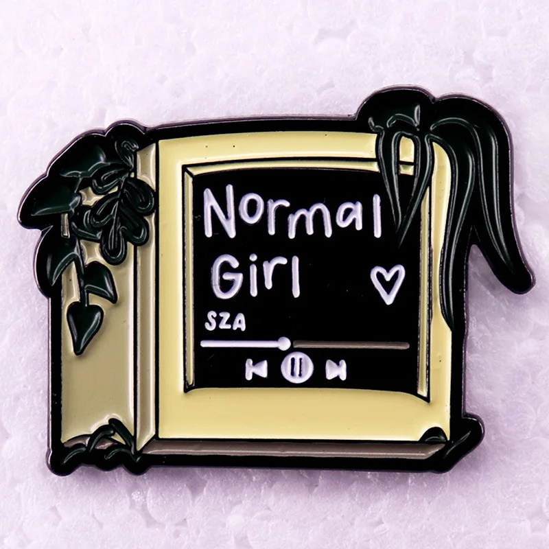 A3092 Retro TV Normal girl Music lyrics Enamel Pin Badge Brooch Lapel Collar Pins Brooch Badge Backpack Hat Jewelry Accessories