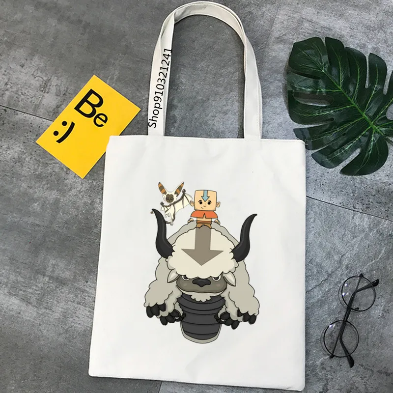 Funny Women Shopper bag Avatar The Last Airbender Shopping Canvas Shopper Bag gift harajuku handbag cartoon Tote Shoulder Bag