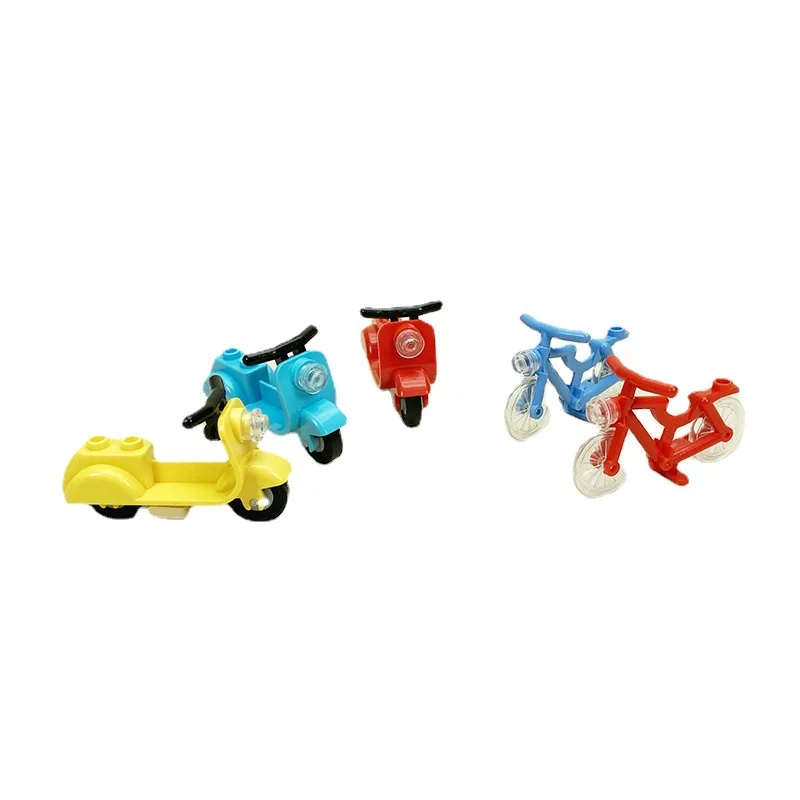 Moc Small Particle Building Blocks Doll Accessories Carriers Trucks Motorcycles Children's Educational Decorations Bicycle Toys