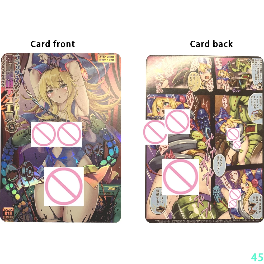 Anime Sexy Nude Collection Card Big Chested Beauty Black Magician Girl Naked Girl Card Refractive Color Flash Gifts 63*88mm