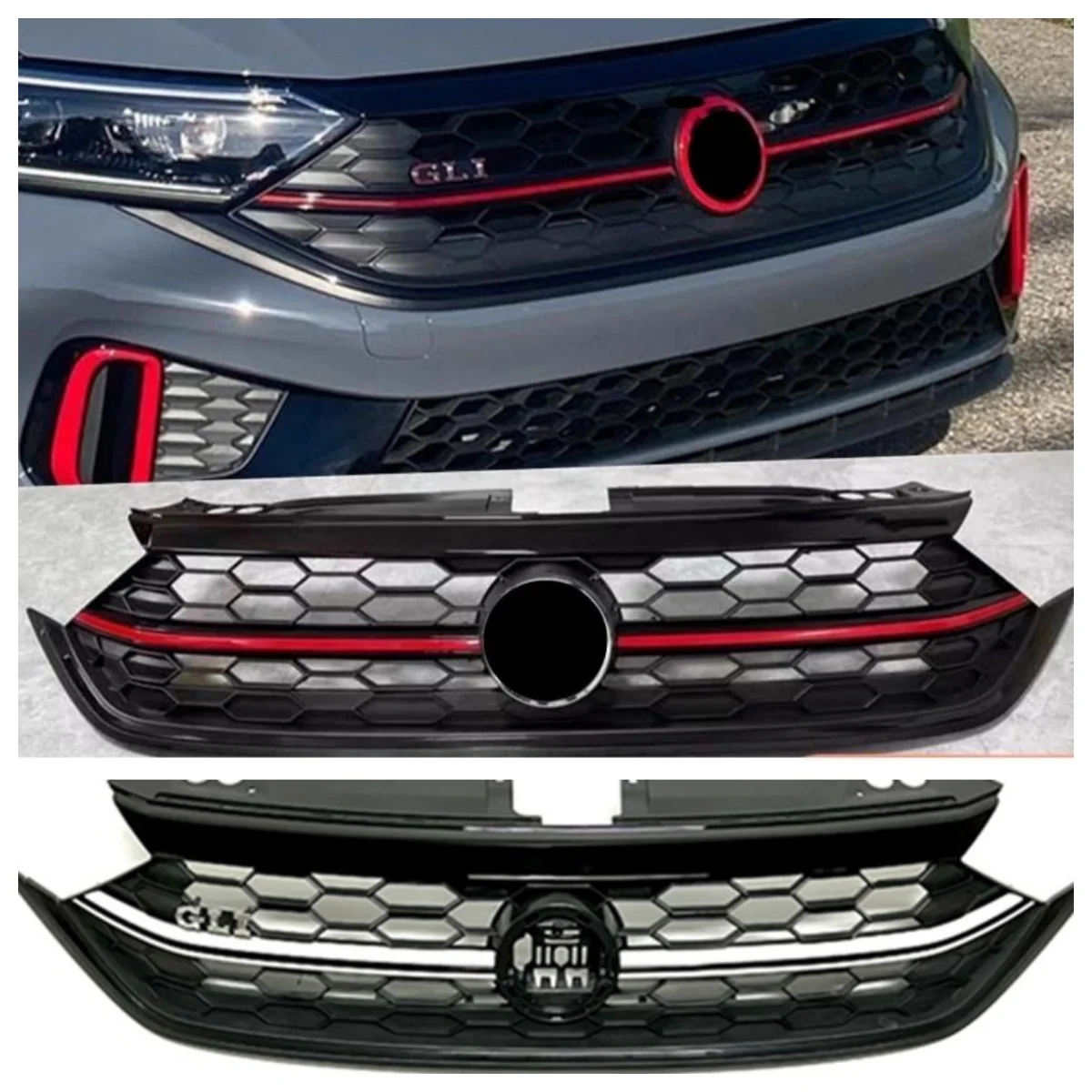 Rejilla de radiador de coche para Volkswagen vw Sagitar jetta GLI 23-25, nuevo estilo modificado, máscara de red, accesorios para coche