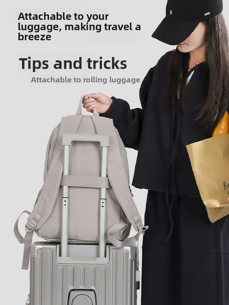 Mochila Casual Simple para Viajes y Negocios, para Estudiantes Universitarios y Adultos, con Ruedas, Reducción de Carga, Correas para los Hombros, Moderna