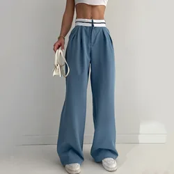 High Waist Wide Leg Loose Pants Women Solid Fashion Casual Trousers Womens Summer Pants