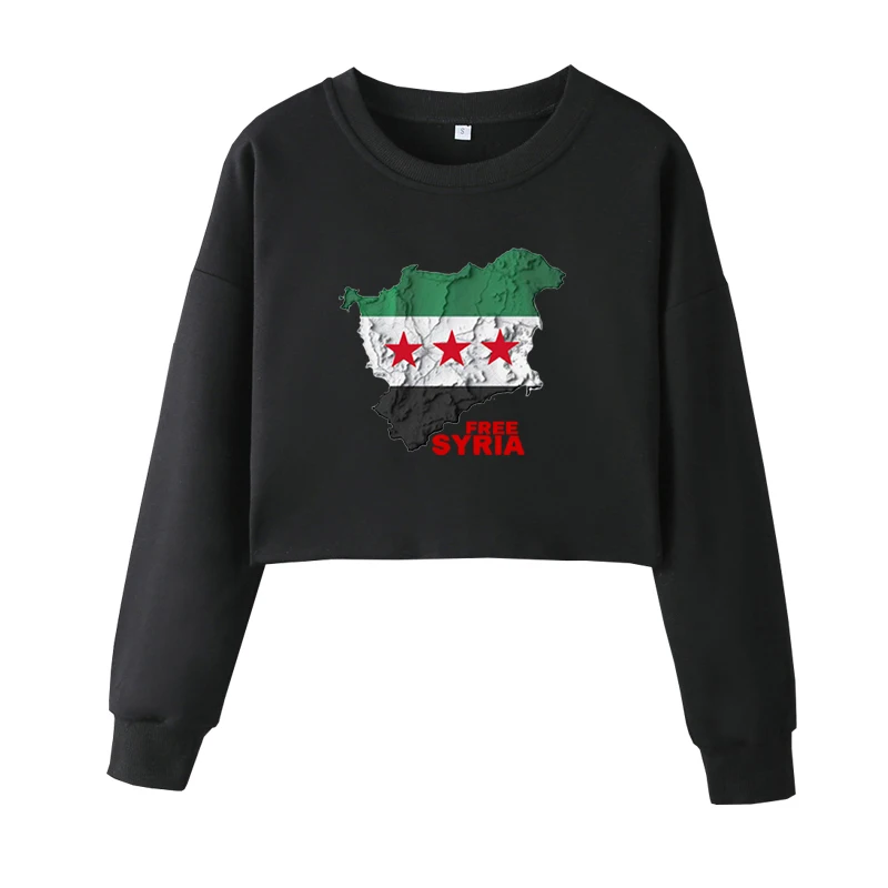 Damascus Syrian Cropped Sweatshirt, Gift, Fun, Men's and Women's, His/Her Syrian Crop Top, Freedom, World Peace, Middle East