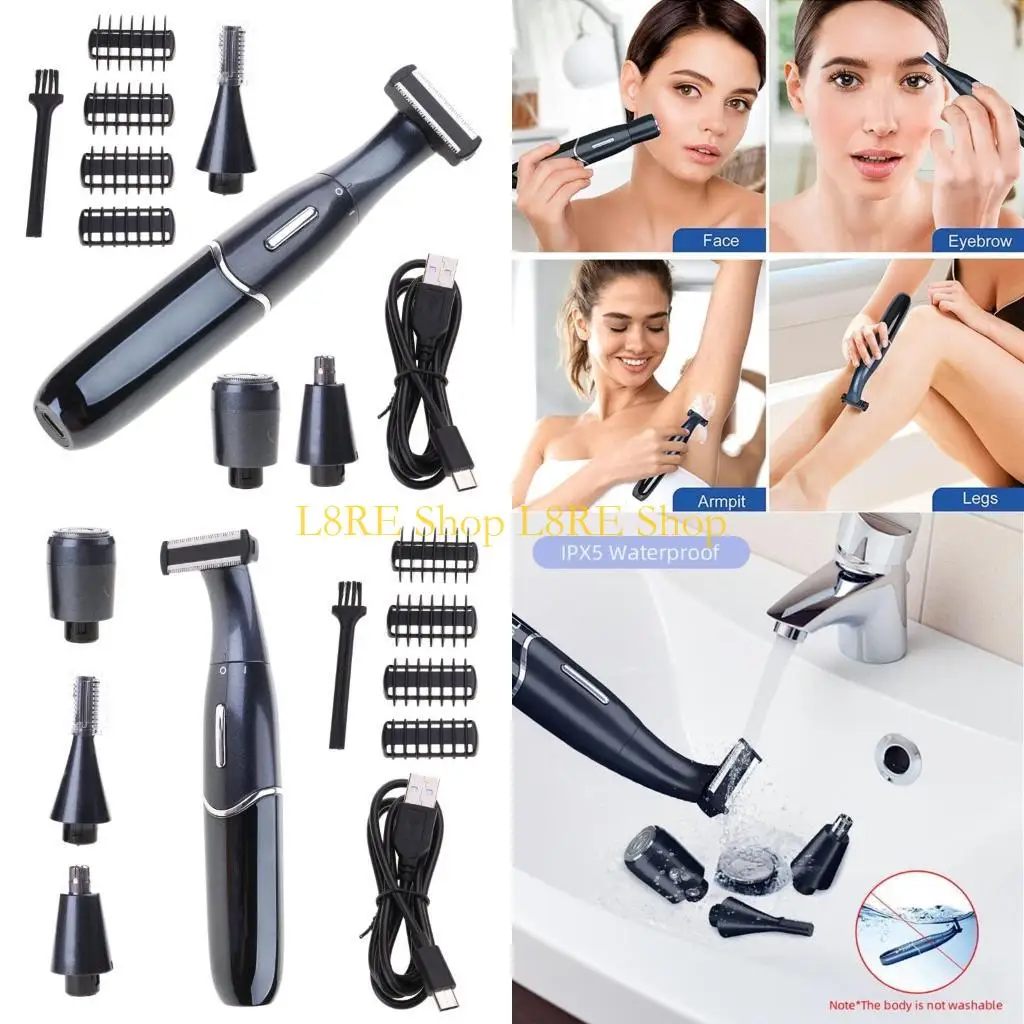

L8RE перезаряжаемый женский эпилятор 4 в 1 электрический для удаления волос на лице и теле, триммер для бикини, женский эпилятор