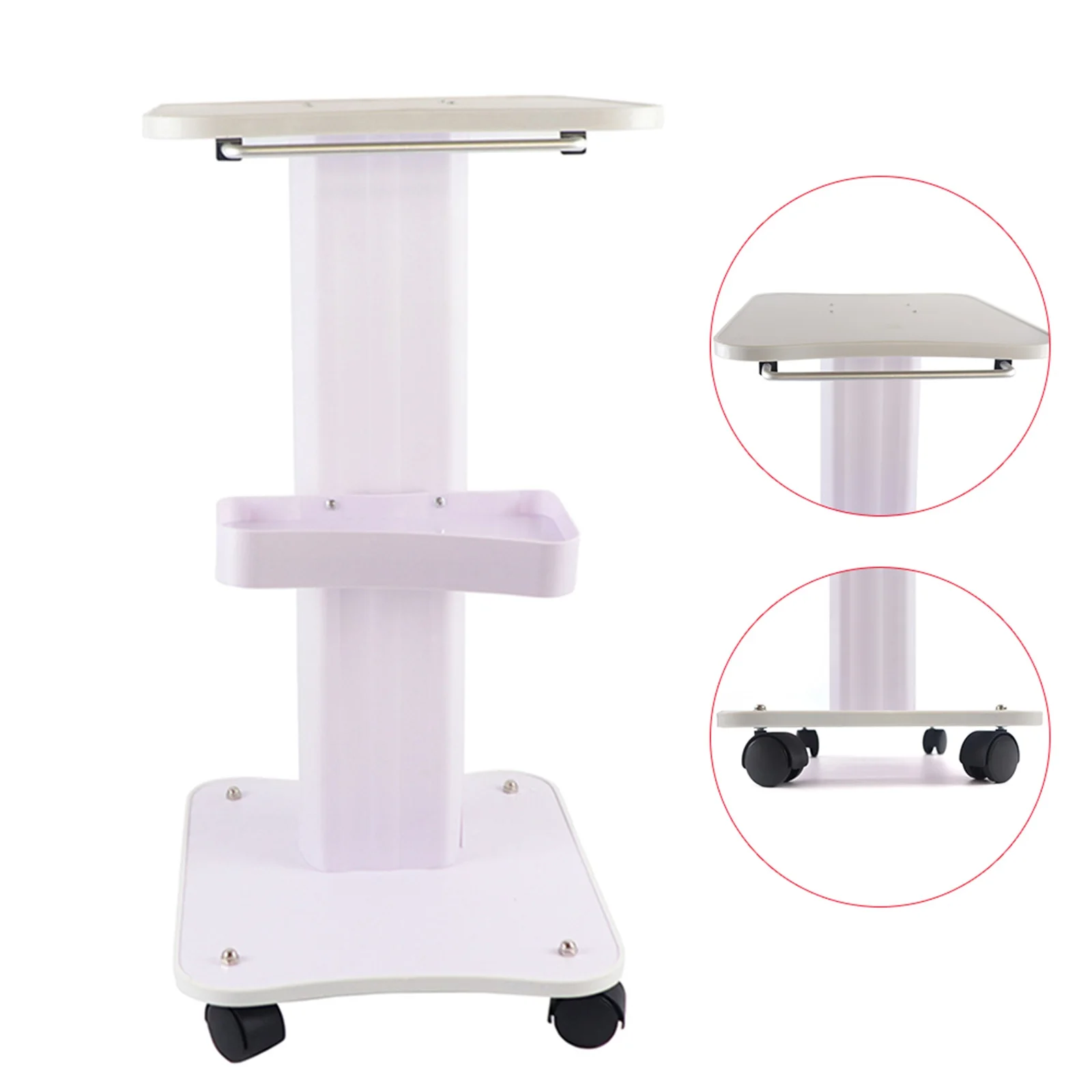 Max Load 40Kg Salon Table Trolley Stand Mobile Barber Shop Beauty Tool Storage Tray Organizer Cart With Wheel