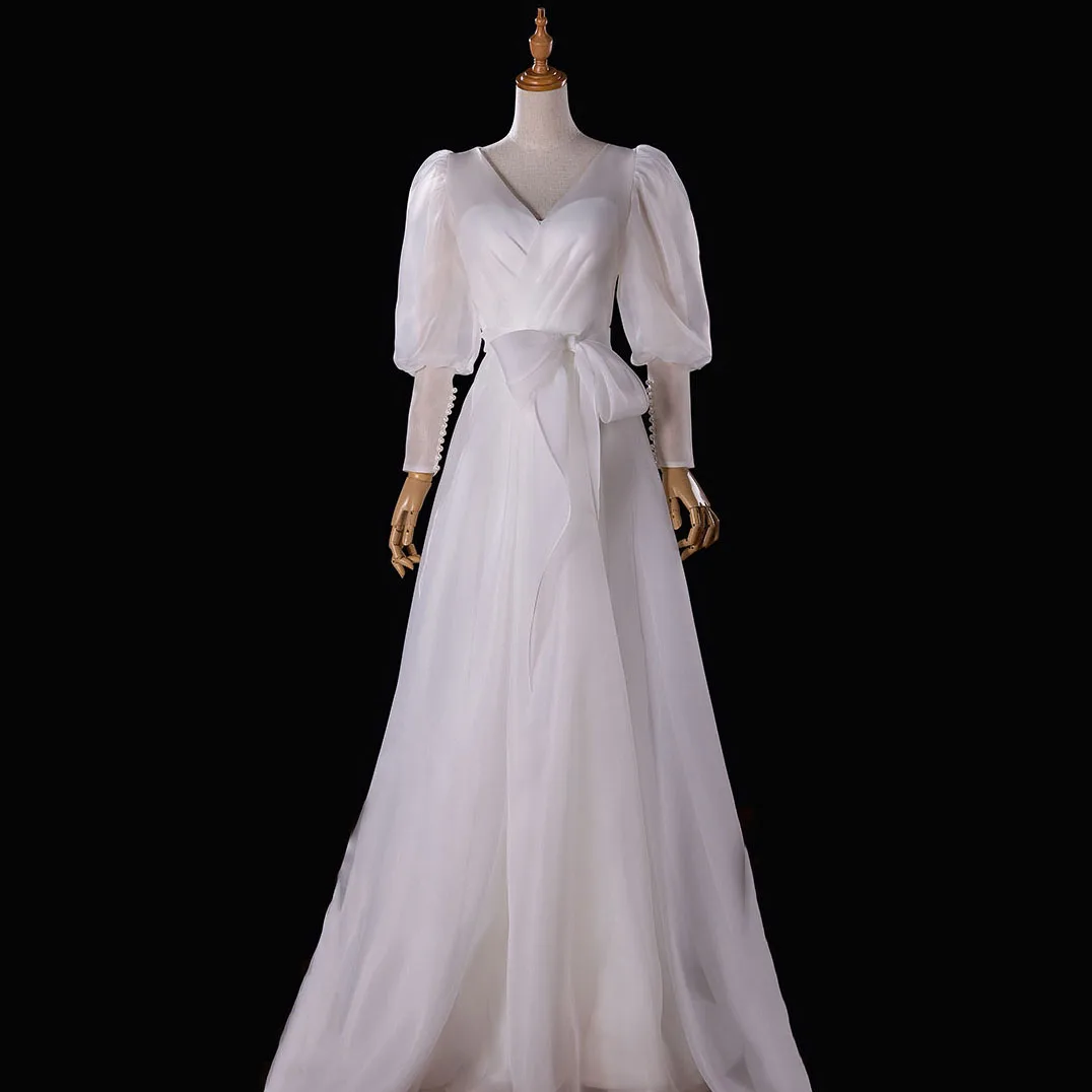 Elegante francês de luxo branco vestidos de casamento para noiva 2025 sexy longo vestido de festa de baile feminino 2 maneiras usar cinta de espaguete vestidos