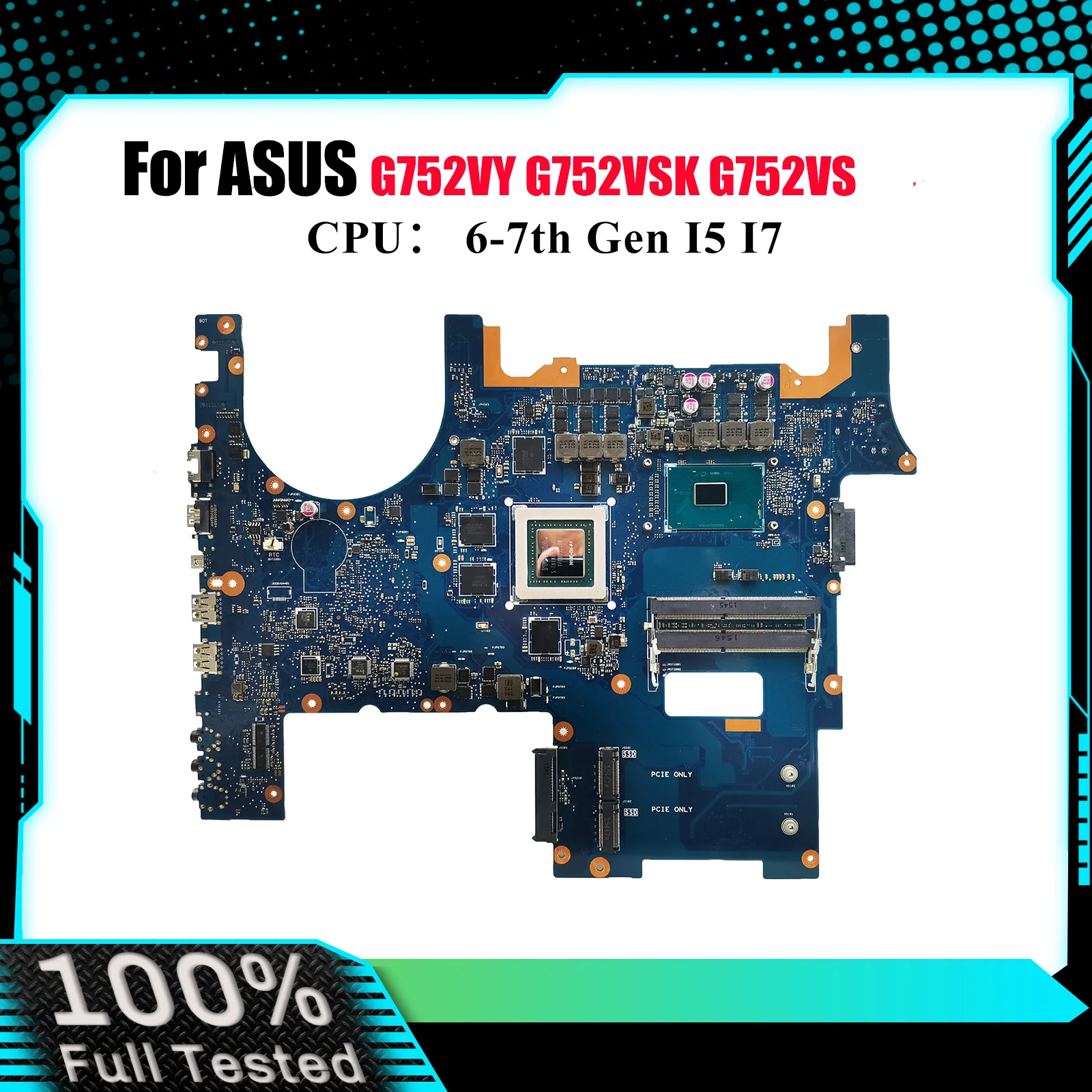 

G752VY Laptop Motherboard For ASUS ROG G752V GL752VW G752VS G752VSK GL752VL Notebook Mainboard With I5 I7 CPU 100% tests OK stk
