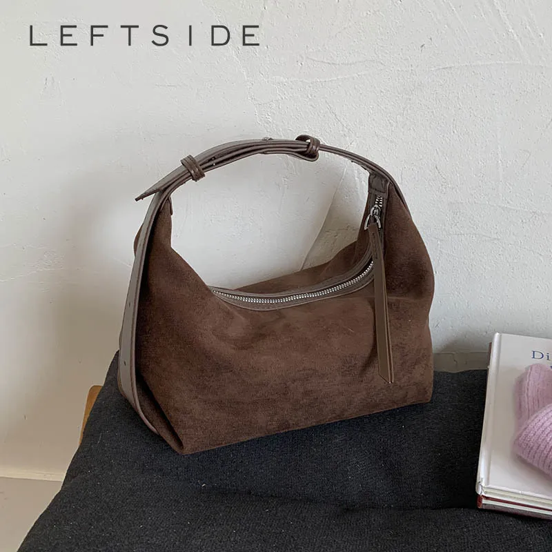 

LEFTSIDE Women Small PU Leather Crossbody Bag 2025 Winter Retro New Saddle Shoulder Bag Luxury Designer Handbags and Purses