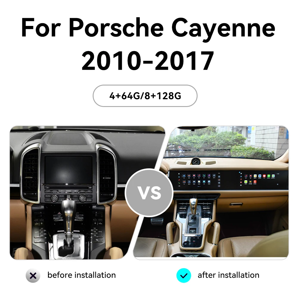 24.6'' Dual Screen Carplay for Porsche Cayenne 2010-2017 Android 13 GPS Navigation Multimedia Player Car Radio Head Unit