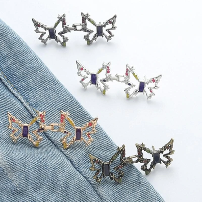 39BB Butterfly ปุ่มรัดเอวสำหรับผู้หญิงกางเกงยีนส์การยึดเอว