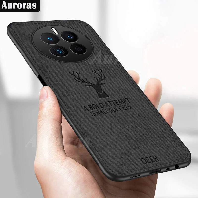 Auroras For Realme 12 Plus Cover Deer Pattern Cloth Texture 3D Elk Printing Soft Phone Case For Realme 12 Pro Plus + Shell - Image 2
