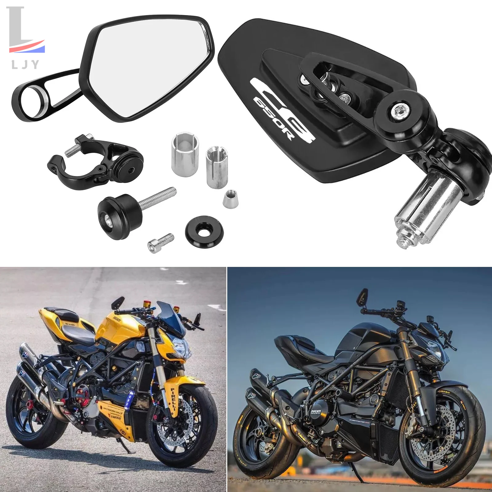 For HONDA CBR650 CBR 500R 650  Motorcycle CNC Rear View Mirrors Anti-Glare HD Motorbike Handlebar End Side Mirror