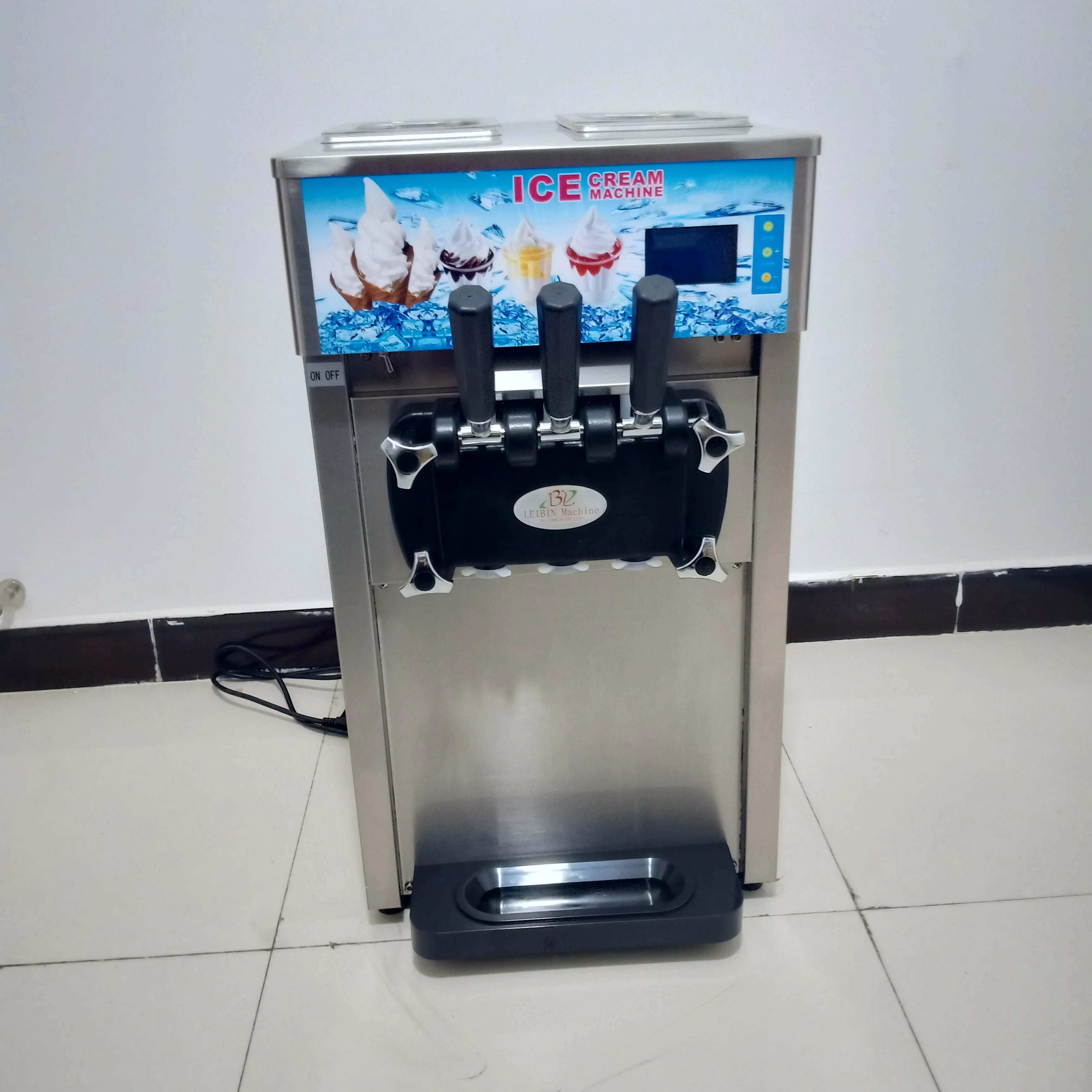 Ice Cream Machine Commercial Soft Ice Cream Makers Desktop Sundae Ice Cream Production Machine