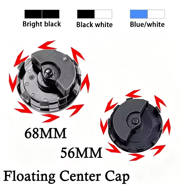 4Pcs 56mm 68mm 3D ABS Dynamic Floating Wheel Center Hub Caps Self-Leveling Rims Trim For G30 G20 G05 G11 E46 E60 F30 F10 E90 G08