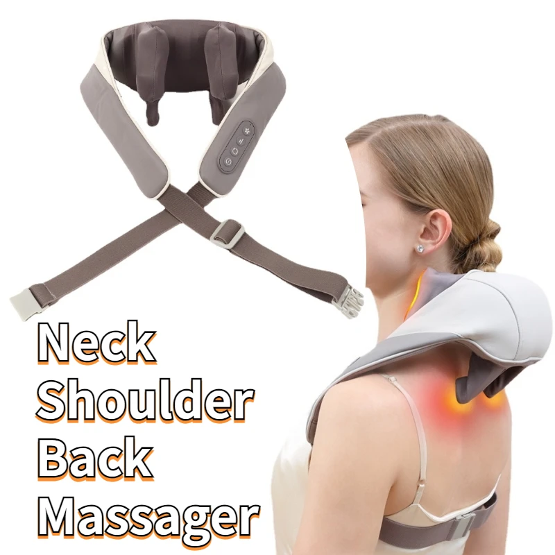 Masajeador eléctrico para cuello, hombros y espalda, masaje muscular de trapecio, relajante, 5D, Shiatsu, pierna y cuerpo