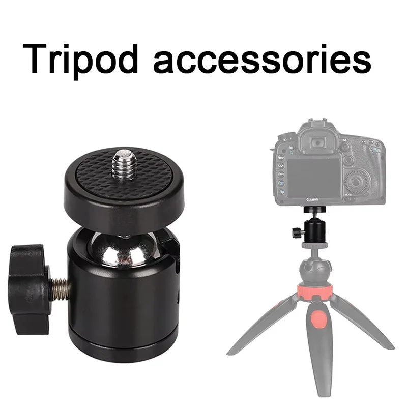 1/4 Screw Hole Tripod Mount Camera Adapter Ball Head With Lock LED Light Flash Bracket For DSLR Cameras Tripod Stand Accessories
