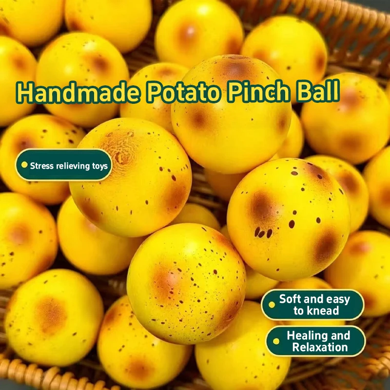 Potato Shaped Fidget Squeeze Ball Crispy Sound Slow Rebound Stress Relief Boredom Reliever Gift Ornament For School Home Office