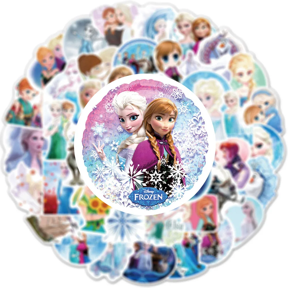 10/30/50/100pcs Cartoon Disney Frozen Stickers Decals for Girls Toy Water Bottle Phone Luggage Cute Anime Princess Elsa Sticker