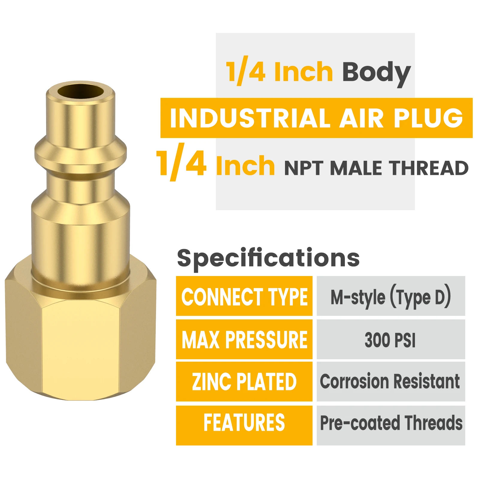 10 Stuks 1/4Inch Npt Vrouwelijke Luchtkoppeling Plug Ons Messing Vrouwelijke Draad Luchtfitting Vrouwelijke Luchtkoppeling Fitting Luchtkoppeling Montage Luchtgereedschap Fitting Snel