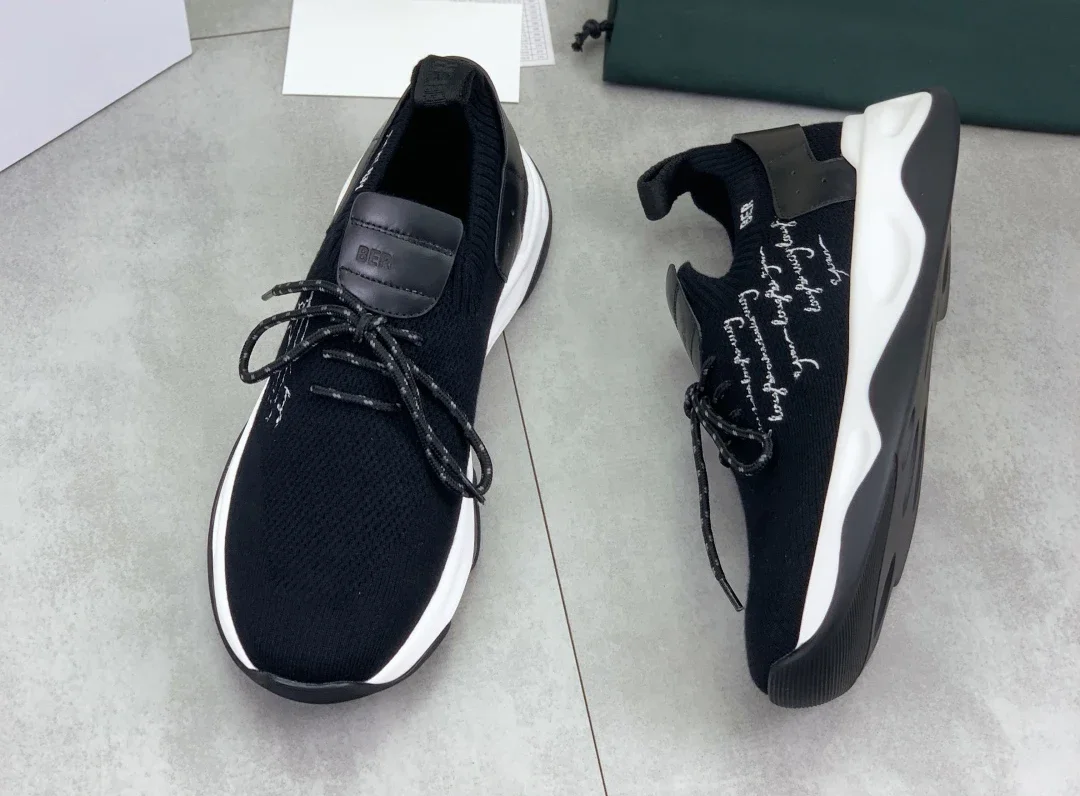 

BLSK CPRT Shoes knitting 2025 new casual comfort genuine leather quality Breathable sports work Men‘s European big size 39-46