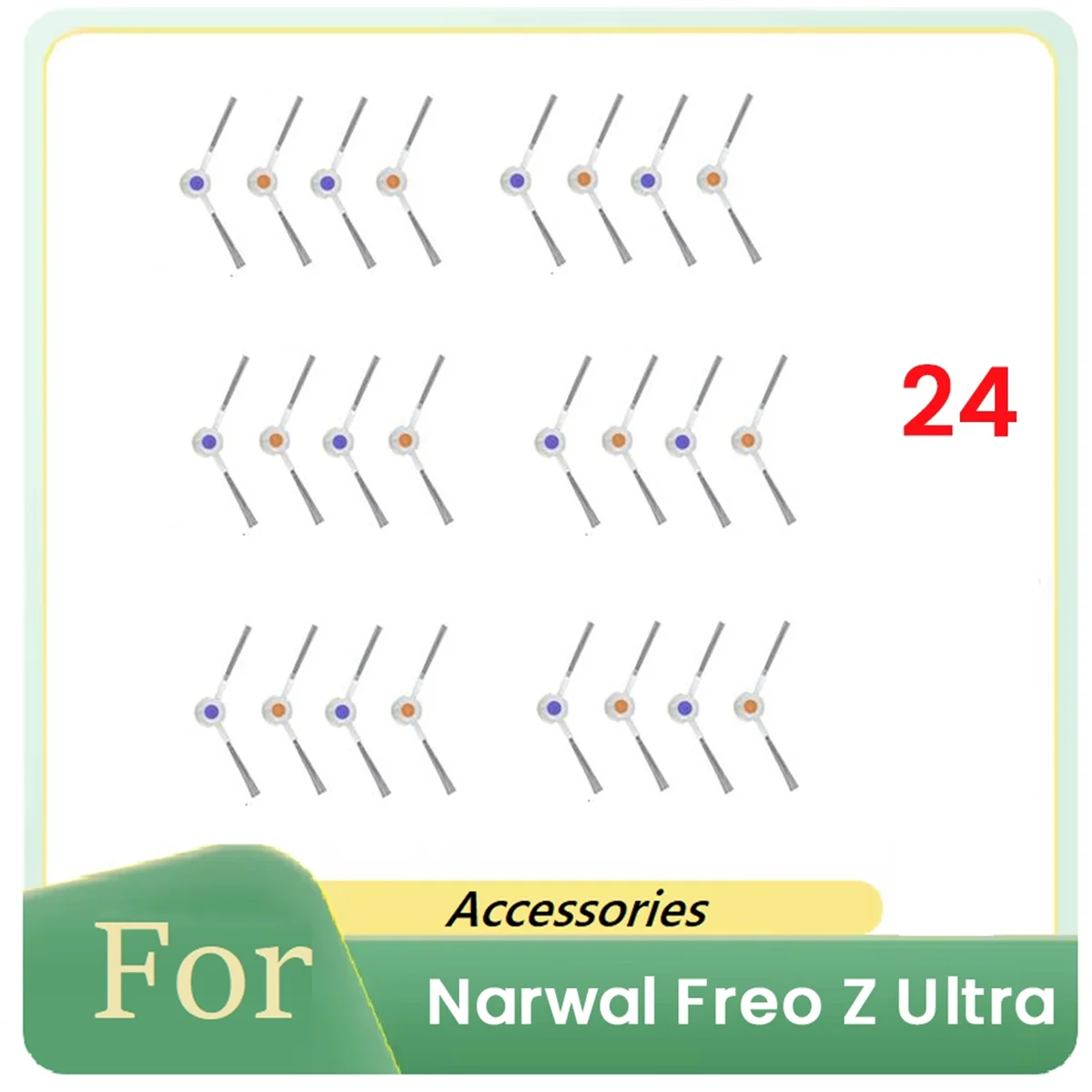 24 piezas de limpieza de cepillo lateral para piezas de robot aspirador Freo Z Ultra