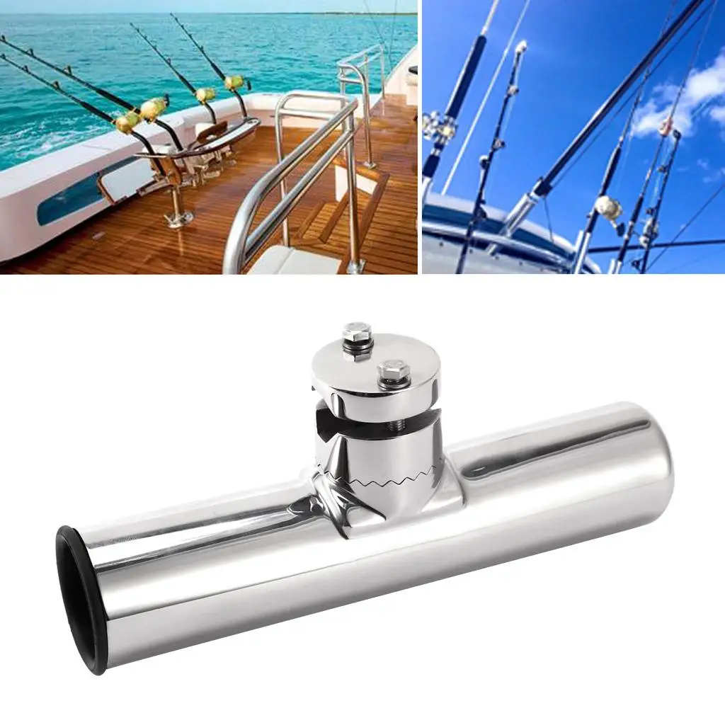 

Stainless Steel Marine Fishing Rod Holder 360 Degree Rotation Pole Support for Boat Rail Fishing